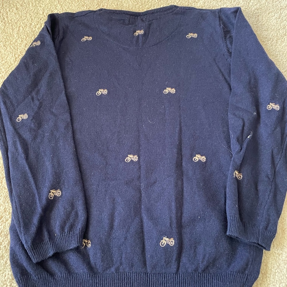 Navy Embroidered Sweater - Picture 2 of 4